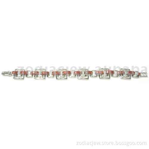 925 sterling silver bracelet with gold sandstone setting